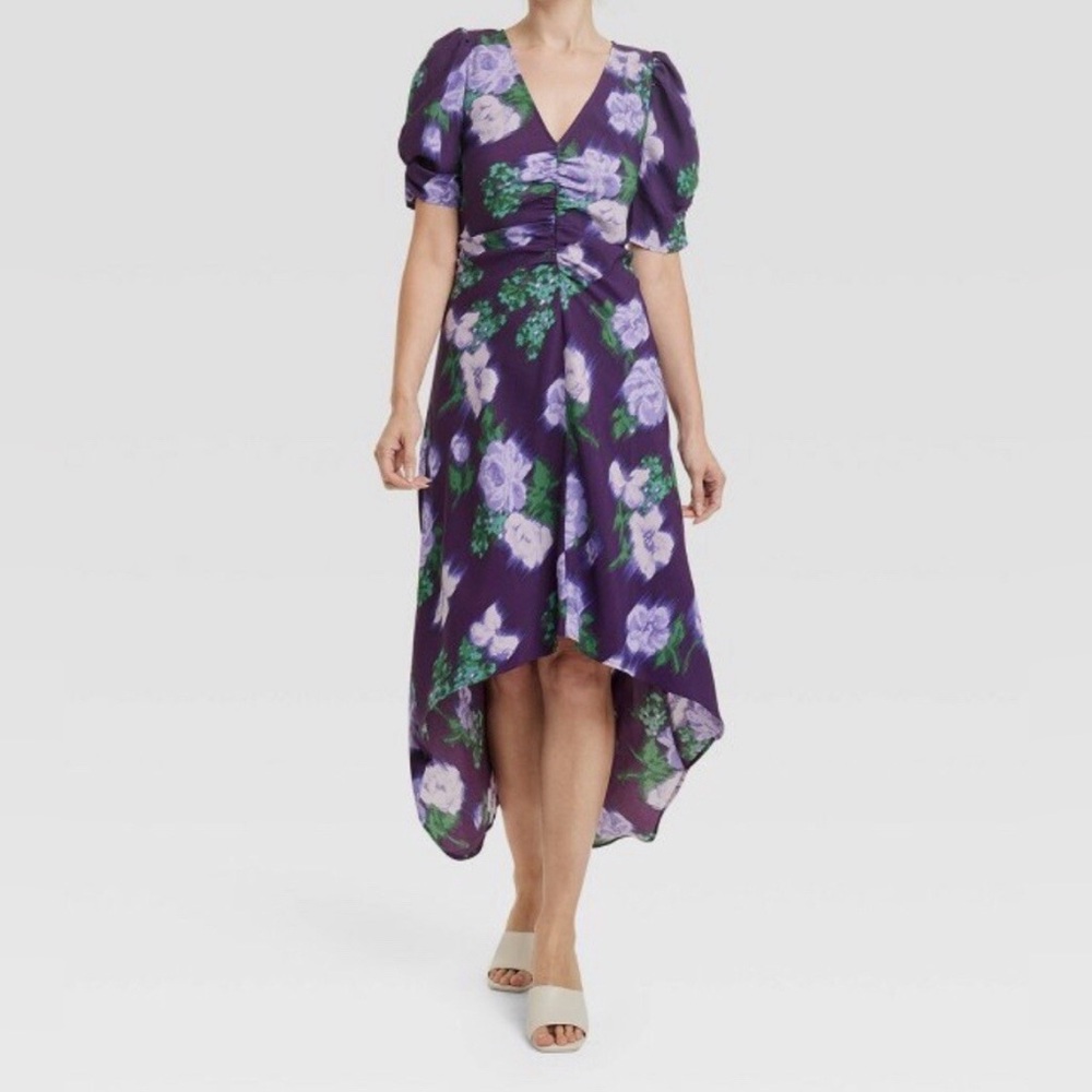 A New Day Purple Floral High Low Dress